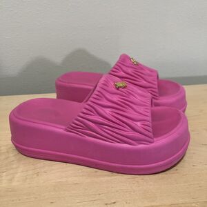 Pink Platform Slide Sandals Coquette Kawaii